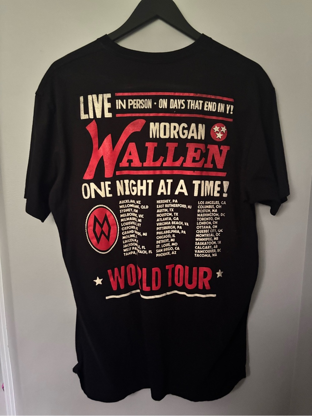 Morgan Wallen 'One Night At A Time' Tour Graphic Tee: Size - XL - Picture 2 of 3